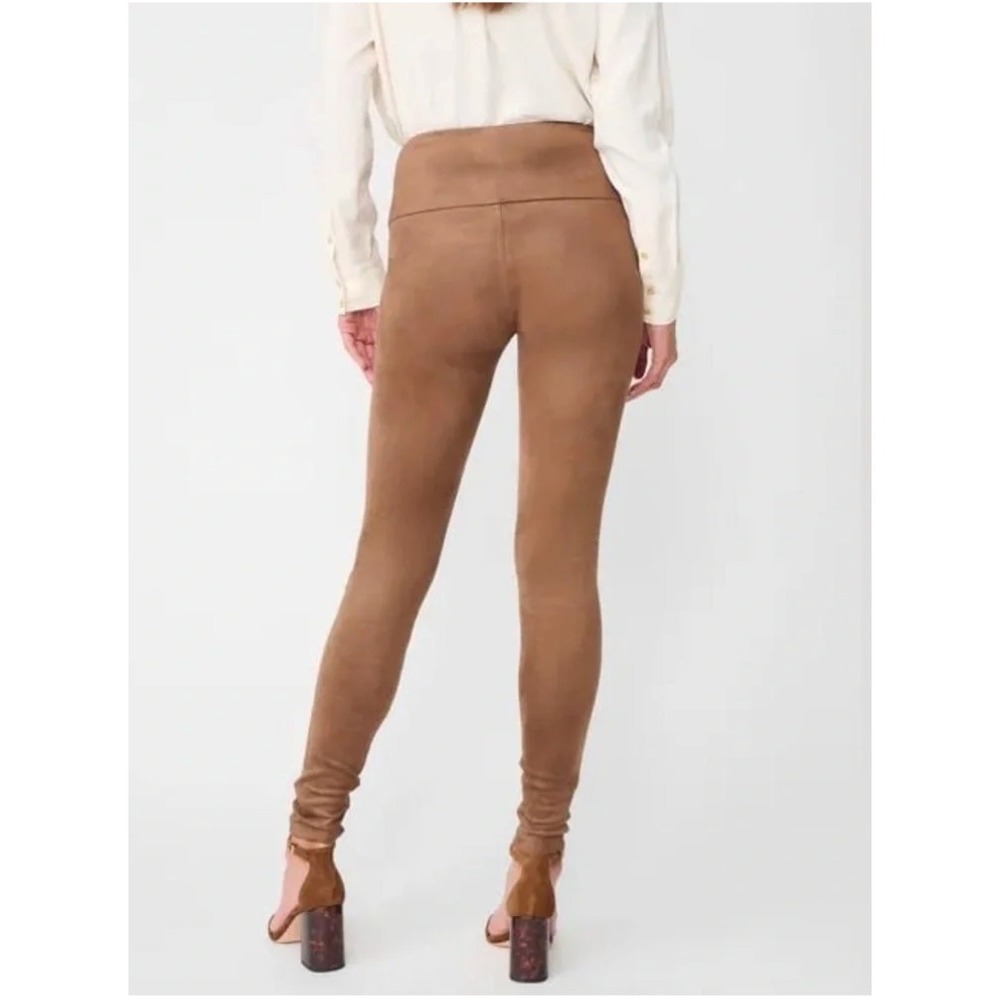 J. McLaughlin Cognac Faux Suede High Rise Leggings Equestrian Quiet Luxury NWT - Picture 6 of 9
